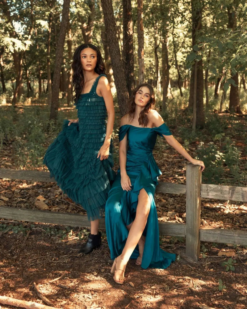 Teal Sleeveless Ruffle Layered Gown